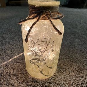 Cute Seasonal Deer Jar Decoration with Lights